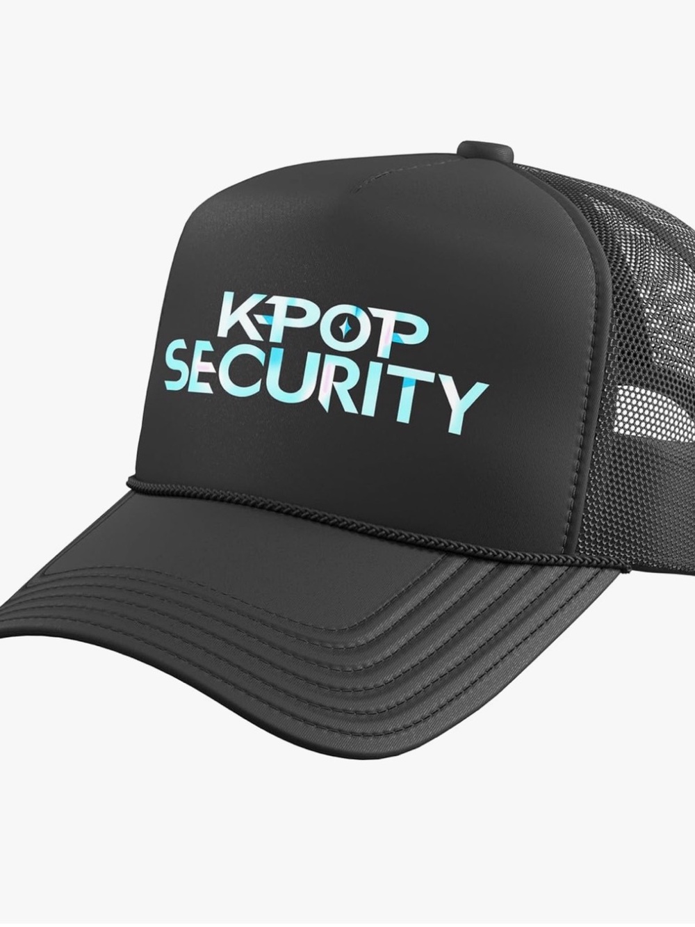 KPOP SECURITY Black Trucker Cap